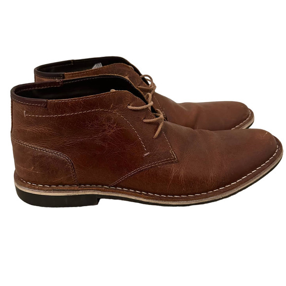 Steve Madden Harken Cognac Leather Chukka Boots Size 11.5 - Picture 1 of 6